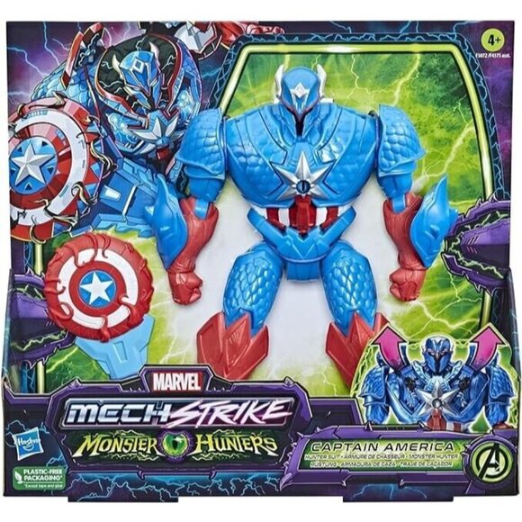 Captain America Marvel Mech Strike Monster Hunters Blue Hunter Suit Canon - Picture 3 of 3